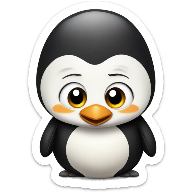 pinguino del madagascar largo che piange con tante lacrime sticker