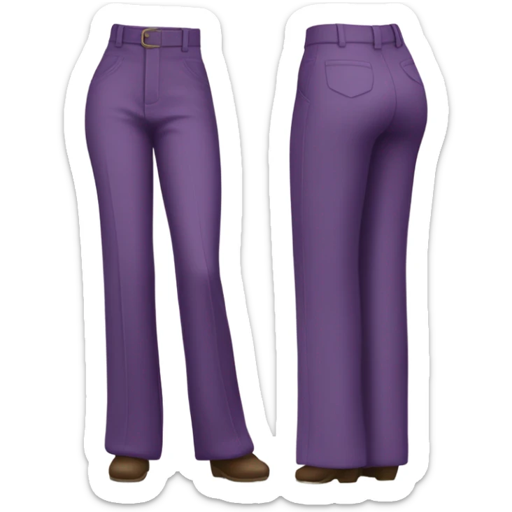 Realistic isolated pair of high waist long wide leg dressy casual pants in purple sticker