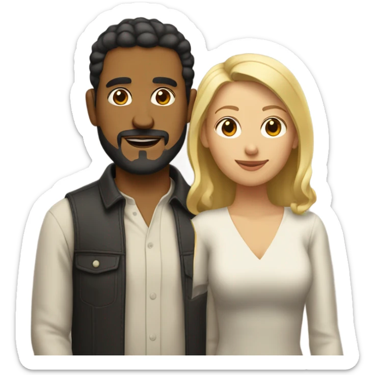 Puerto rican beard short hair married with a blond woman  sticker