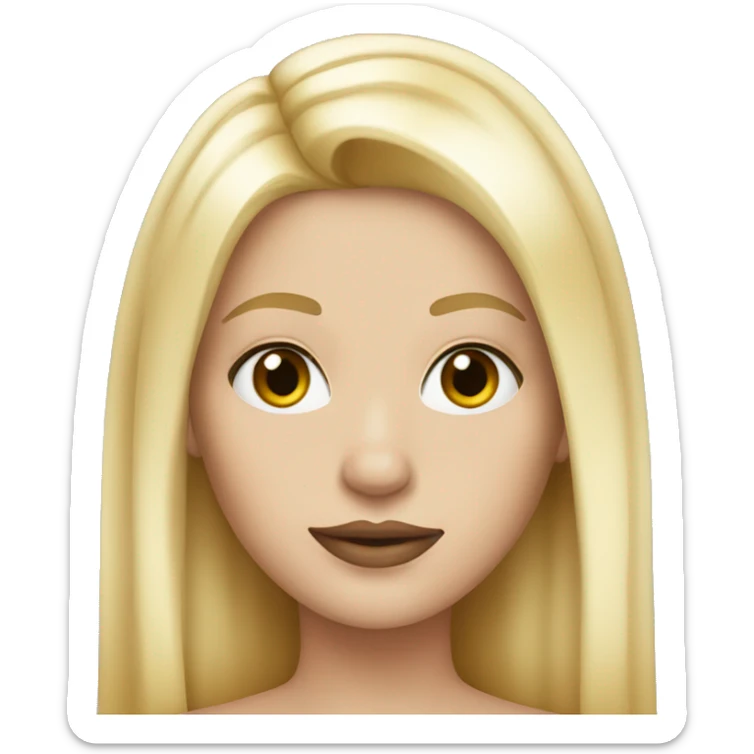 Blondie straigh hair, with make up on sticker