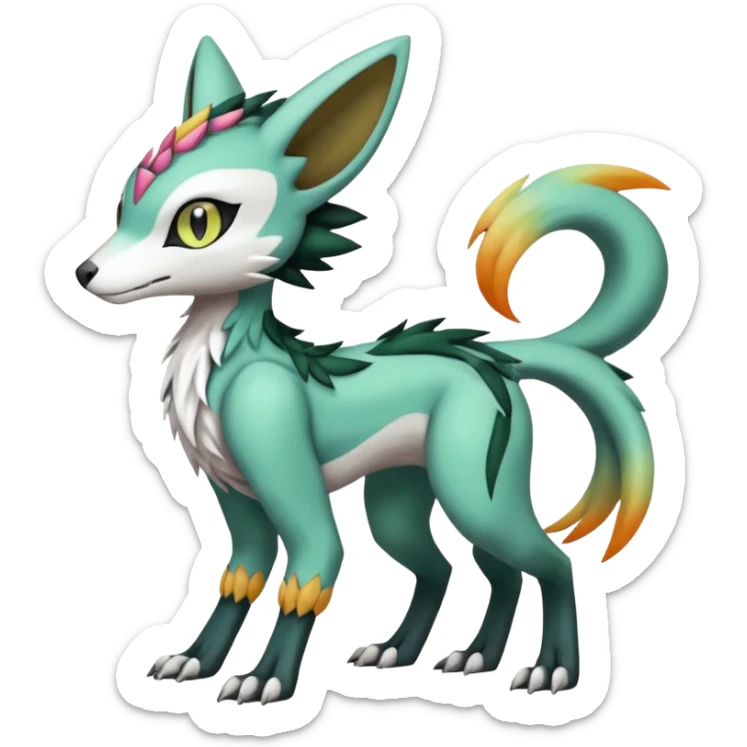 Meloetta-Vernid-Trico-Sergal-Pokémon-Digimon-Fakémon-fusion-hybrid-creature sticker