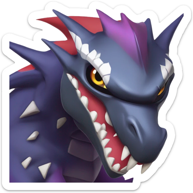 Black Cool Edgy Nargacuga-Garchomp-Noivern-Noibat Fakémon  with White and Red and purple and black Edgy markings sticker