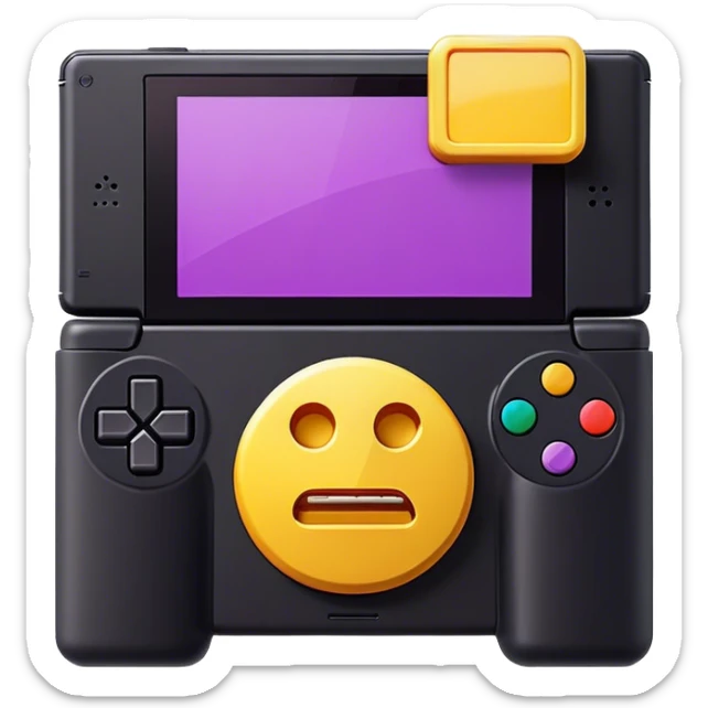 Clash of Clans aesthetic: Cinematic Playful PlayStation Memory Card Portrait Emoji, rendered in a 3D vector-style similar to standard emojis with minimal shading and bold, simplified shapes. A compact, distinct form with signature details, softly glowing with a cutting-edge console technology charm. Simplified yet unmistakably iconic, highly detailed and consistent, glowing with a soft radiance and high shine. Stylized with a touch of technological advancement and a soft glowing outline, capturing the essence of a beloved gaming relic with a friendly, playful manner! sticker