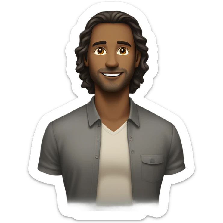 A handsome white man who looks like Joe manganeillo and pretty black woman with long brown hair who is tall in a couple with the man  sticker