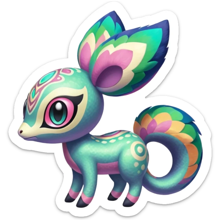 Colorful Exotic Meloetta-Vernid-Trico-Kirby-Fakémon-creature-hybrid sticker