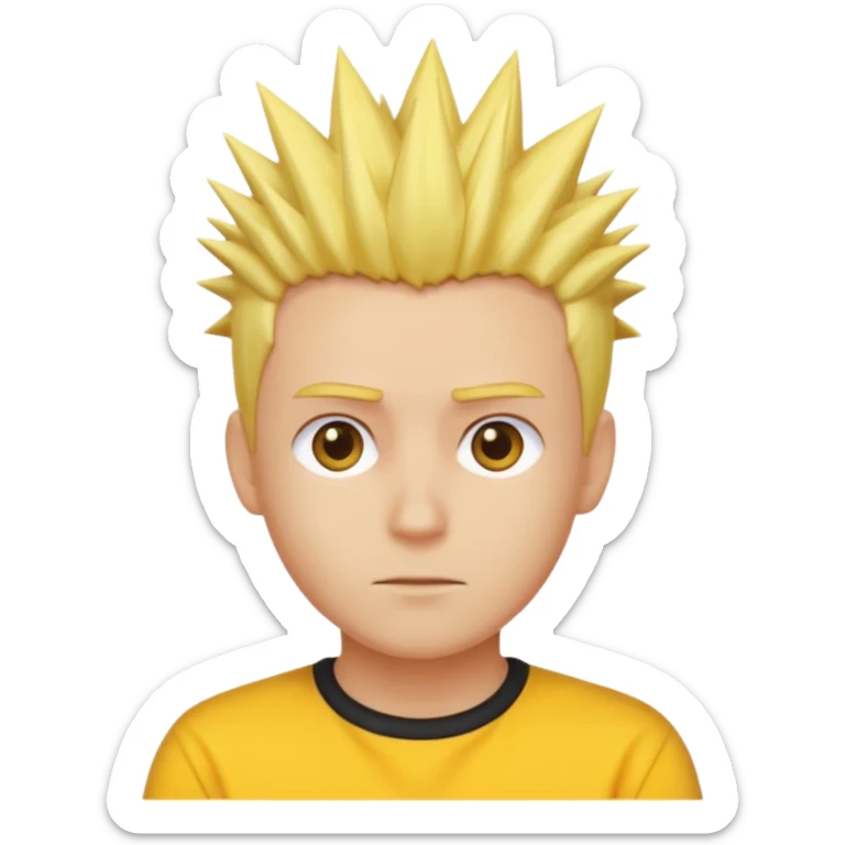 From the previous emoji I want the center above section of the head be yellow sticker