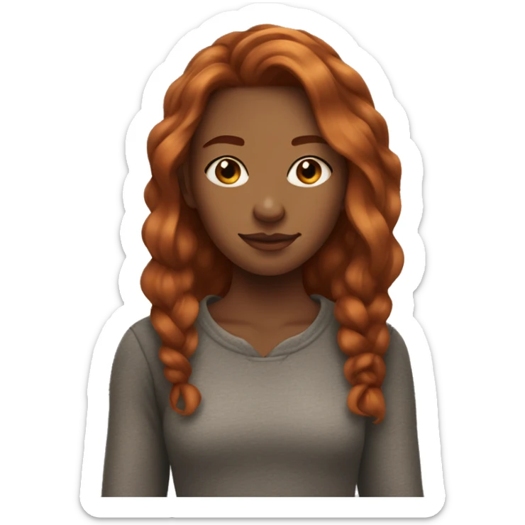 teen girl with slightly dark red hair fading into brownish ginger and an eyebrow piercing  sticker