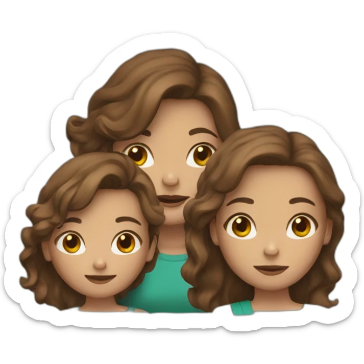 3 girls with brown hair sticker