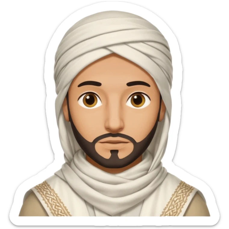 Arabe con un shemagh de color blanco pero solo sea la cabeza y nada de cuerpo sticker