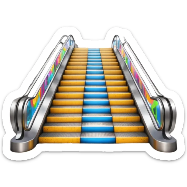 bright colorful underground metro station entrance with stairs and metro sign, no text sticker