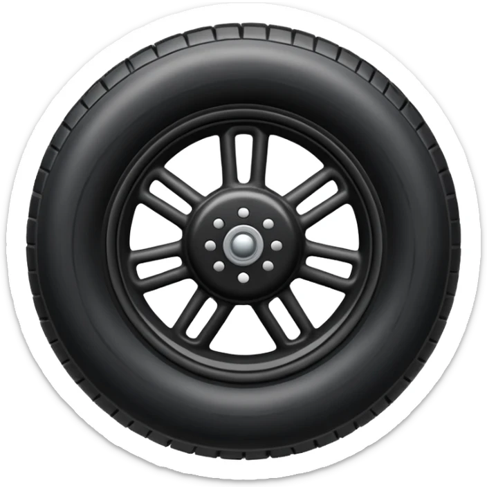 he aircraft's landing gear is one inflated, plump wheel with a strut, black in color sticker