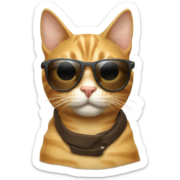 Cat with sunglasses sticker