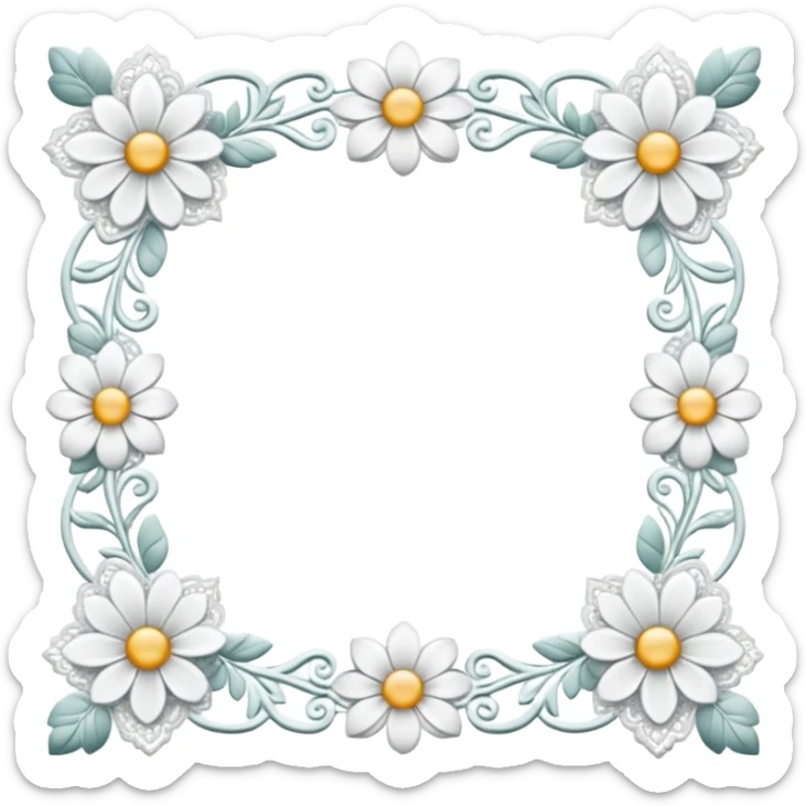 white laceborder sticker