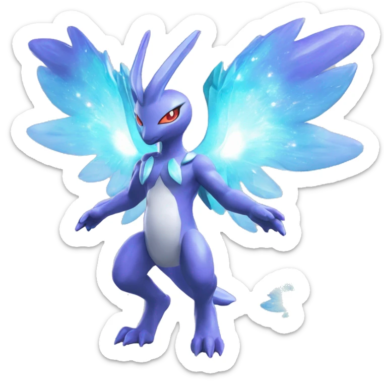Celestial Godly Crystallic Colorful Vibrant Colors Flying Advanced Fakémon-Legendary-Pokémon-Creature Full Body sticker