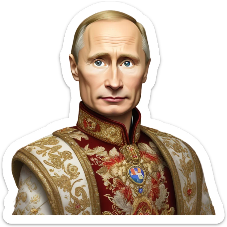 vladimir putin in Romanov dress, full body sticker