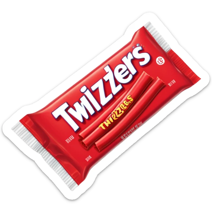 Twizzlers licorice in a package sticker