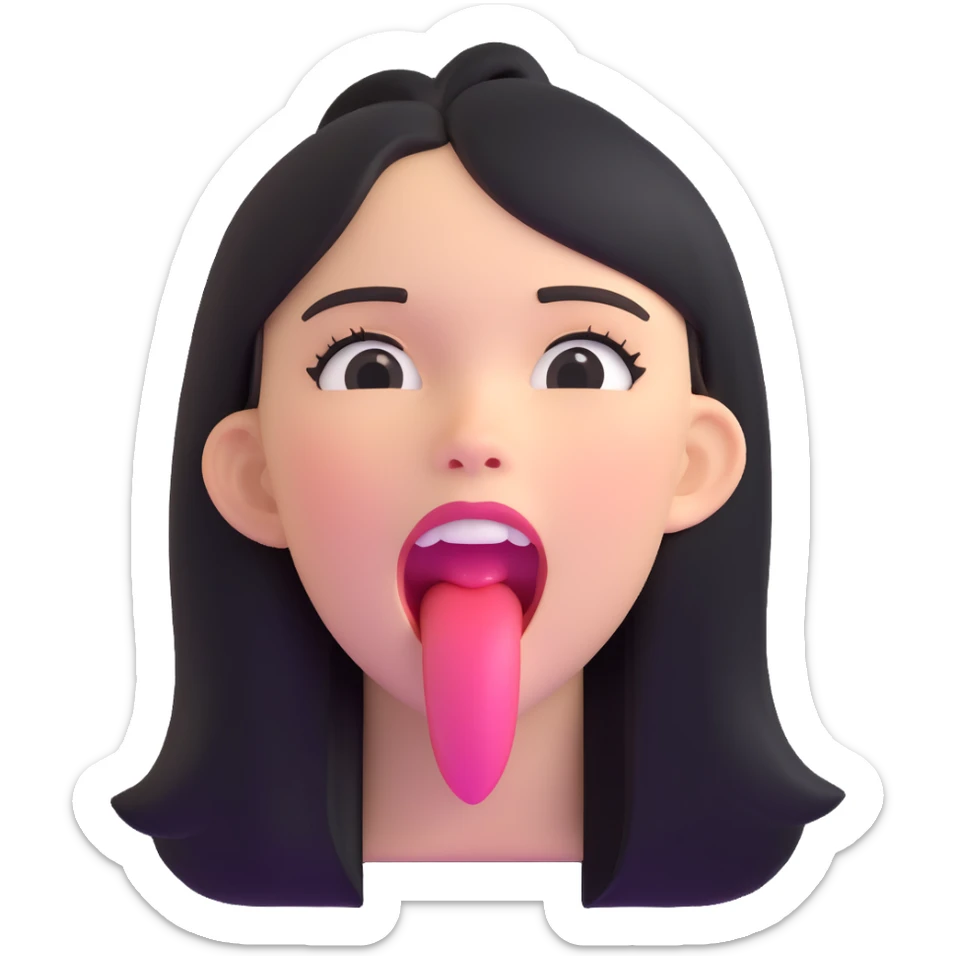 teen girl sticking out her tongue sticker