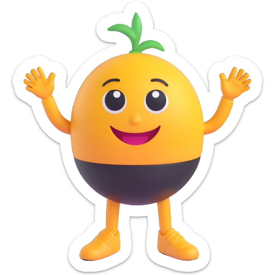 cyclone emoji with friendly smiling cartoon eyes, black arms and legs, clean slick professional style, polished approachable visually appealing, suitable for company logo sticker