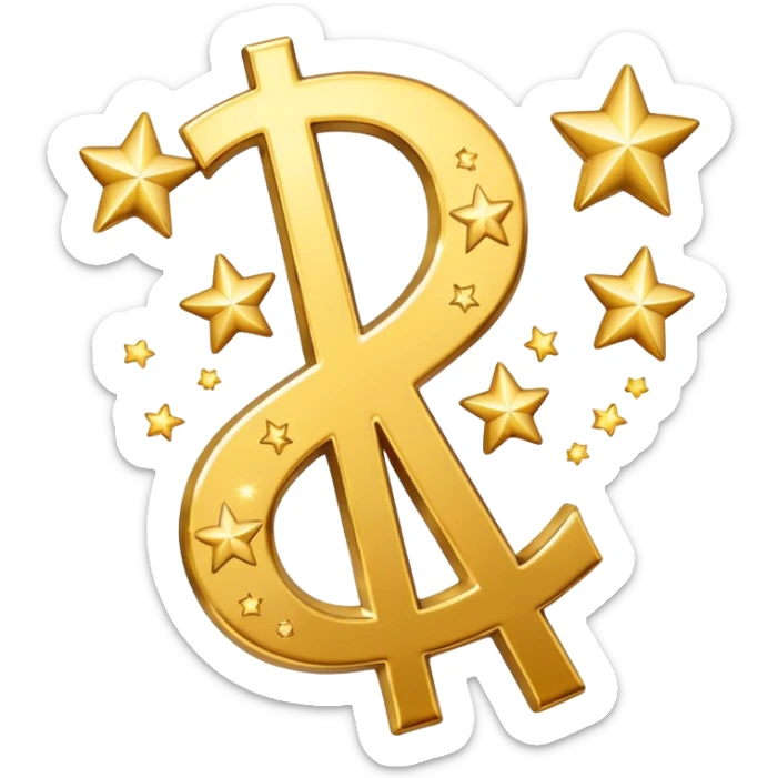united states dollar sign with stars and hearts and sparkles sticker