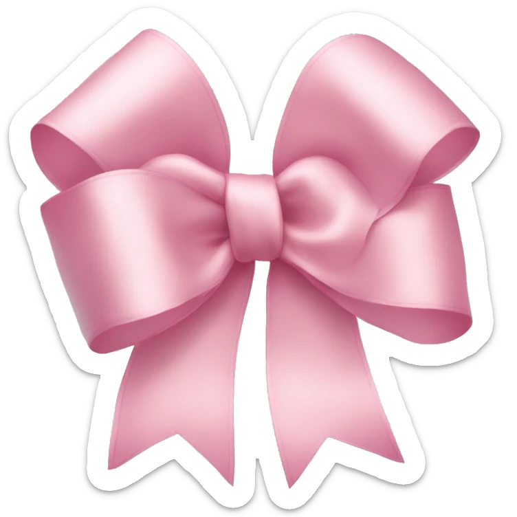 light pink ribbon bow sticker