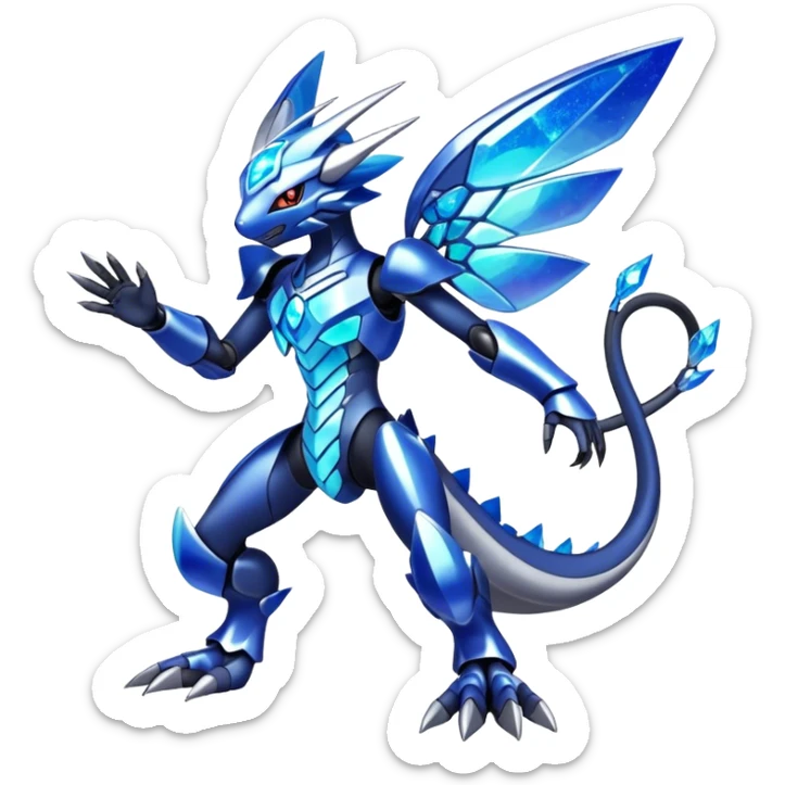 Shiny Futuristic Celestial Fakemon-Pokemon-Digimon-Spectrobes-fusion, full body sticker