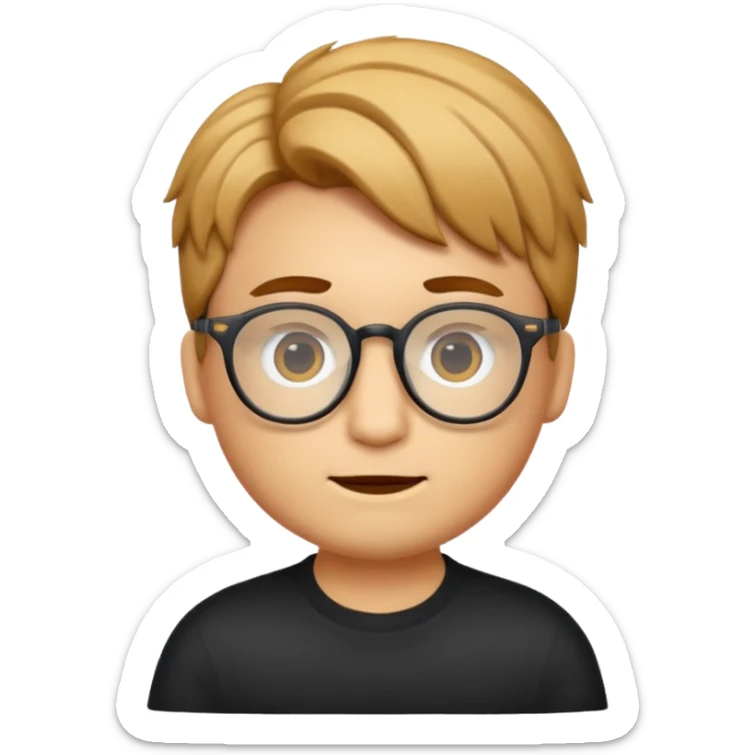 Erstelle mir eine Emoji von einem Jungen. Herkunft: Südamerika, Jung und Gutaussehend, mit durchsichtiger Brille und anderer Frisur  sticker
