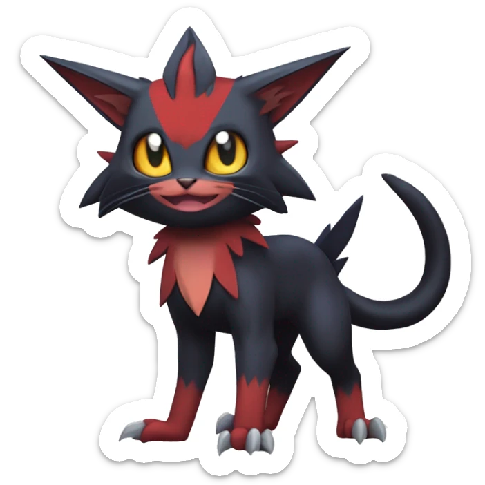 Edgy Cute Cool Kawaii Litten-Noivern-Zoroark-Torracat-Noibat-Pokémon Full Body sticker