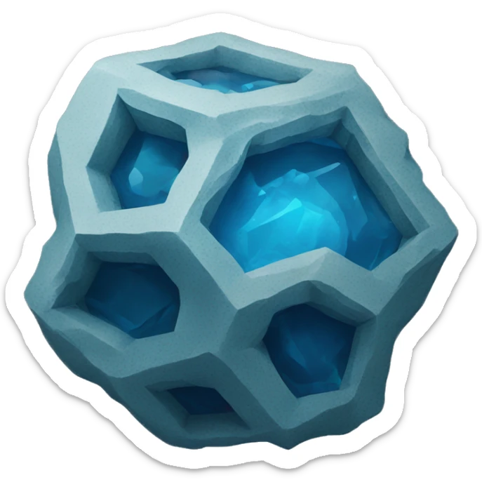 hexagonal blue mineral sticker