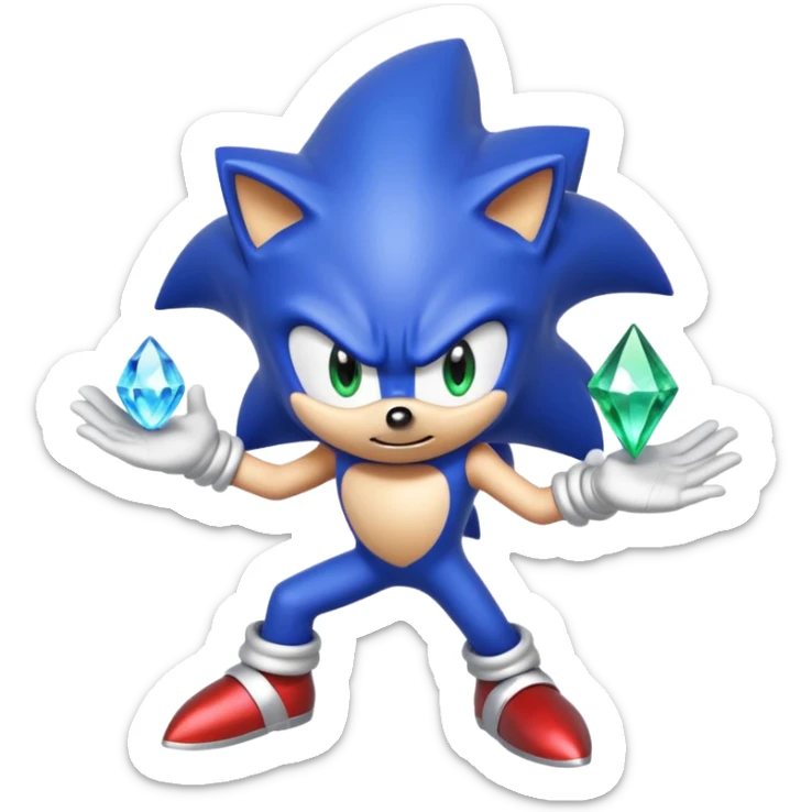 I want Sonic the hedgehog with chaos emeralds with the aura transformation super sayian sticker