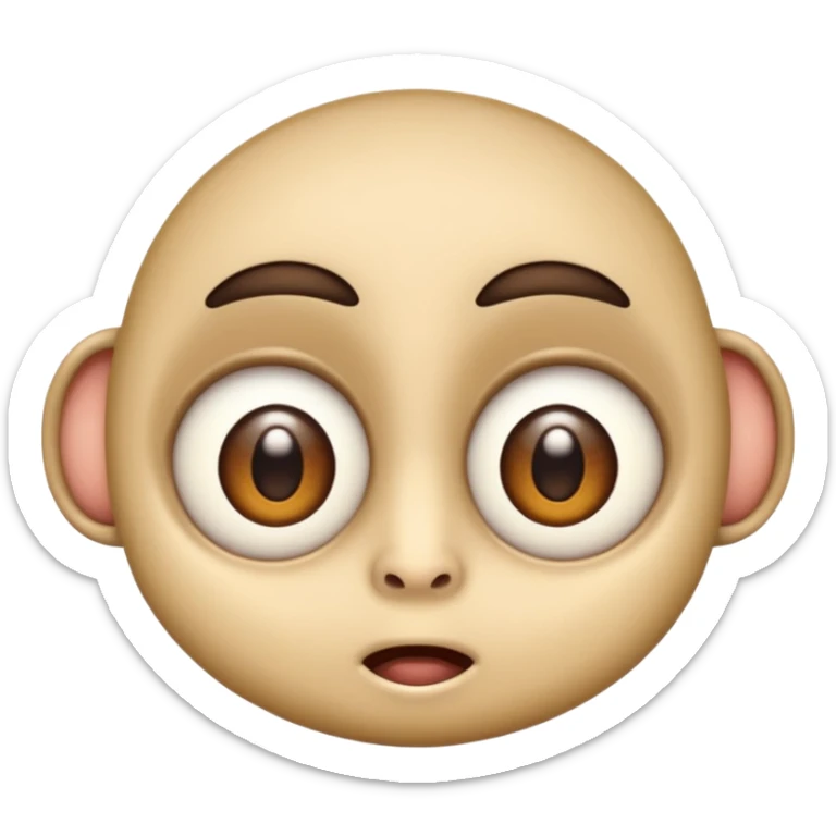 a crabadabadooda face, big eyes, small mouth loobadooba, consquinto  sticker