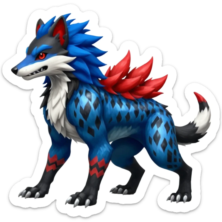 Shiny Epic Handsome Cool Badass Obstagoon-Mightyena-Salandit-Luxray-Lycanroc-fusion sticker