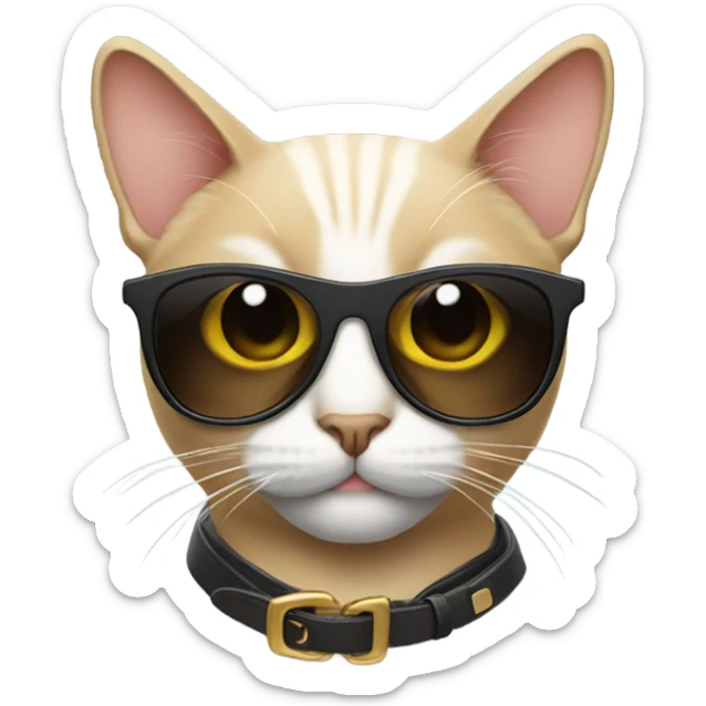 Cat with sunglasses sticker