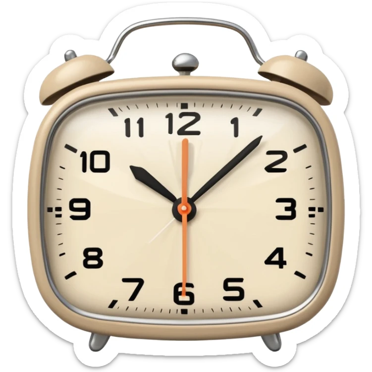 alarm oclock aesthetic and ios.18.1 and to show six in the morning color beige sticker