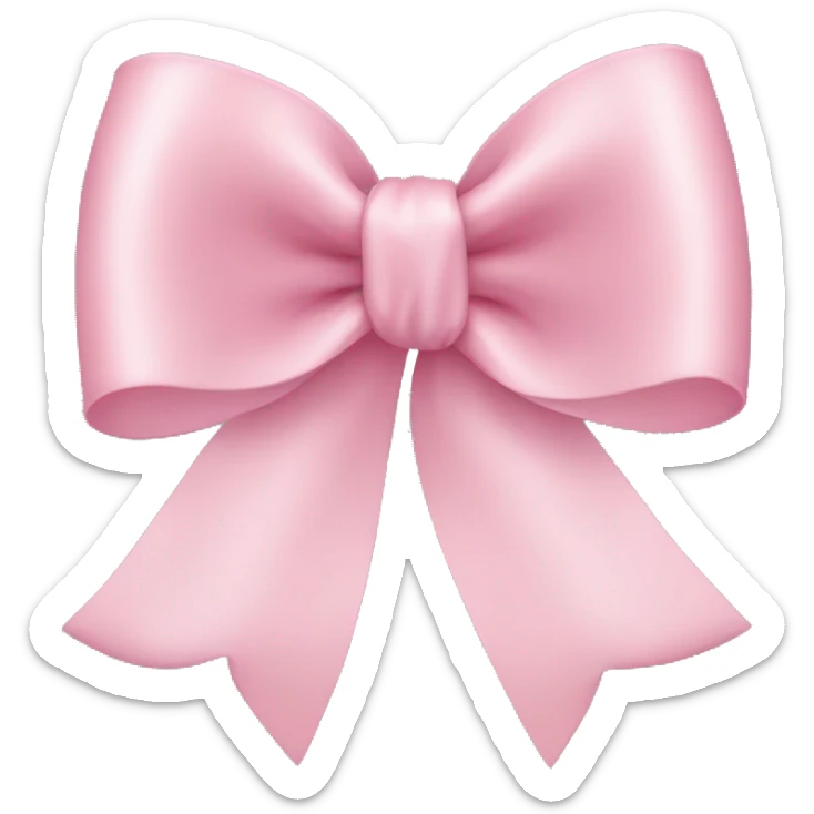 light pink ribbon bow sticker