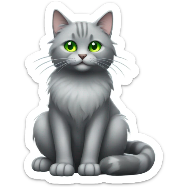 Grey cat  sticker