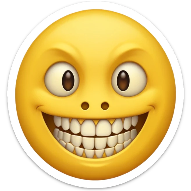 Cursed emoji with teeth sticker