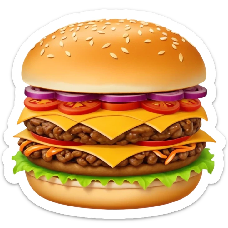 Xi'an Roujiamo Chinese hamburger with shredded meat, simplified emoji style with bold outlines and bright colors, cartoon style Shaanxi specialty in flatbread sticker