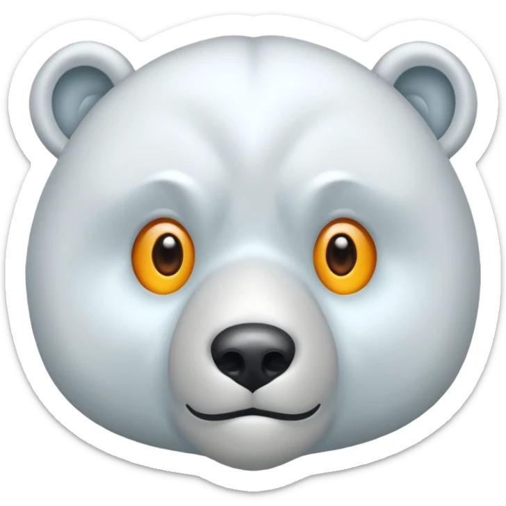 Que el oso polar este cerrando un ojo y el otro ojo abierto sin que los ojos queden manchadoa sticker