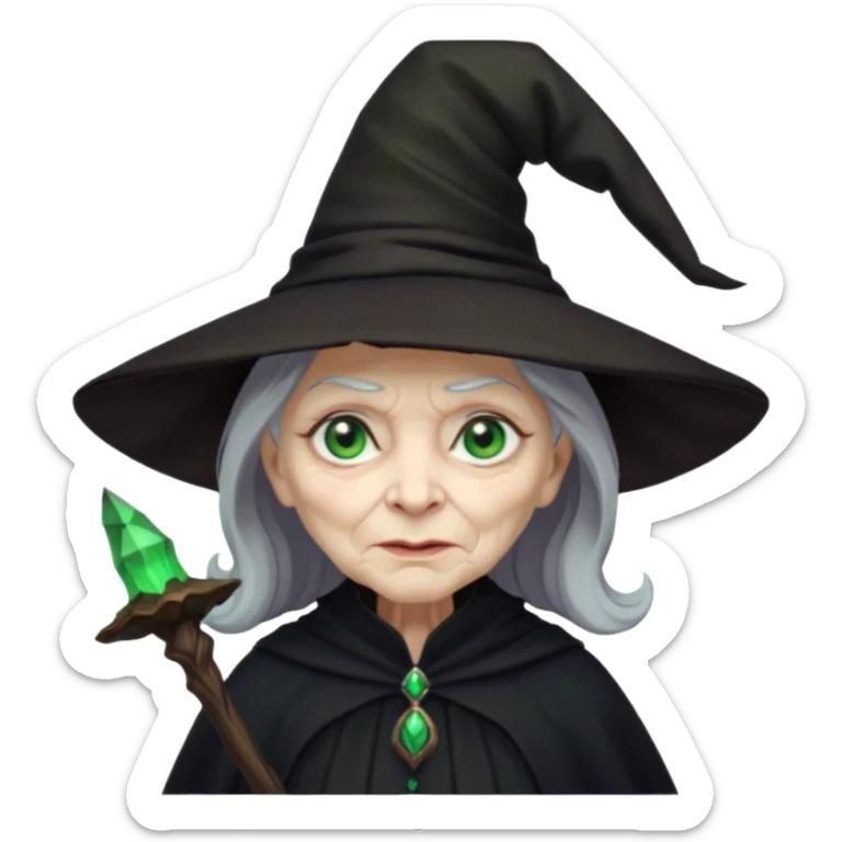 dark old witch with witch hat sticker