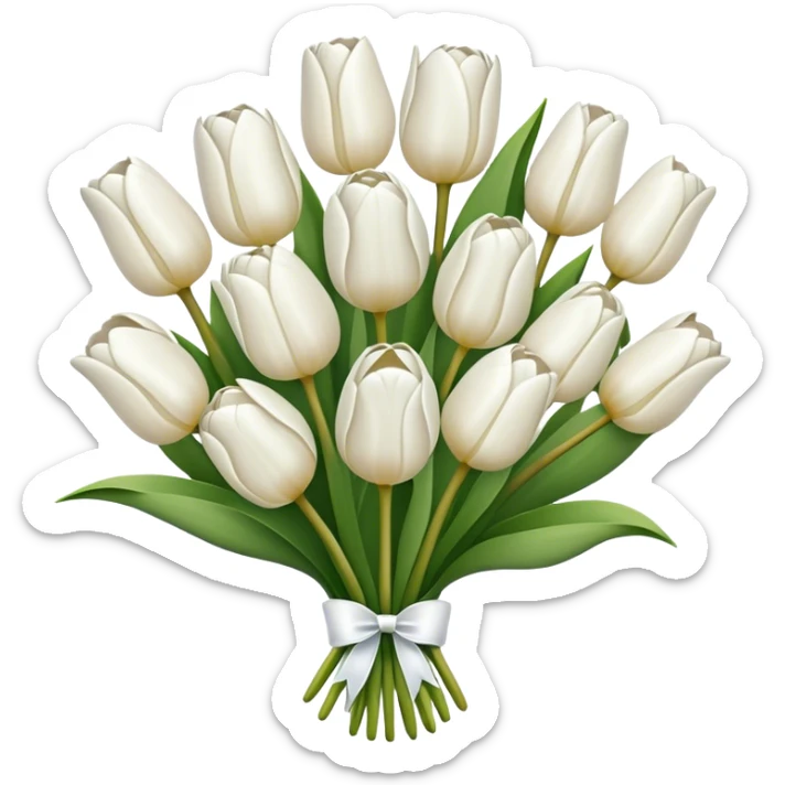 white tulip bouquet  sticker