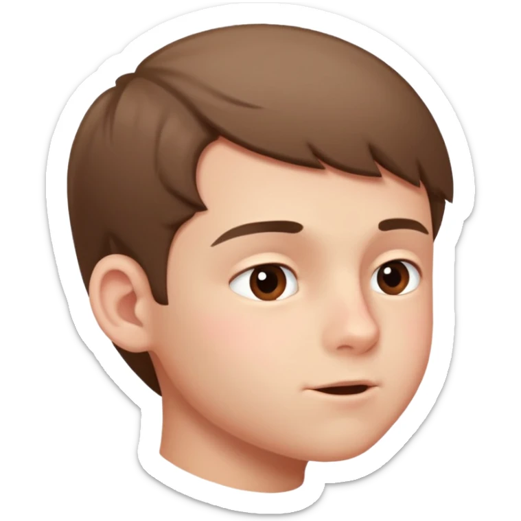 A boy showing right cheek to her mother asking for a gentle playful slap only boy no picture of mother included in emoji
Give side view of right cheek sticker