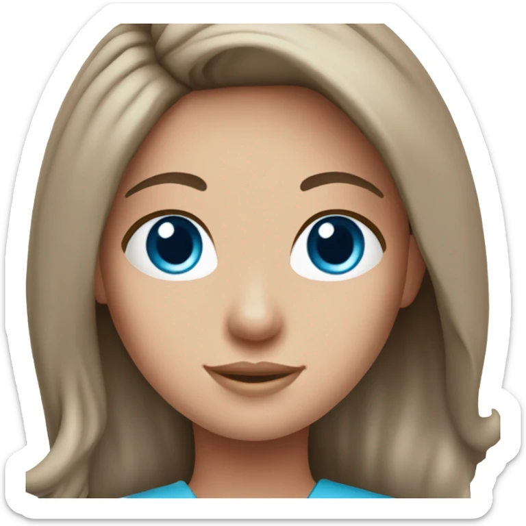 pretty blue-eyed brunette nurse with long hair in pink scrubs sticker