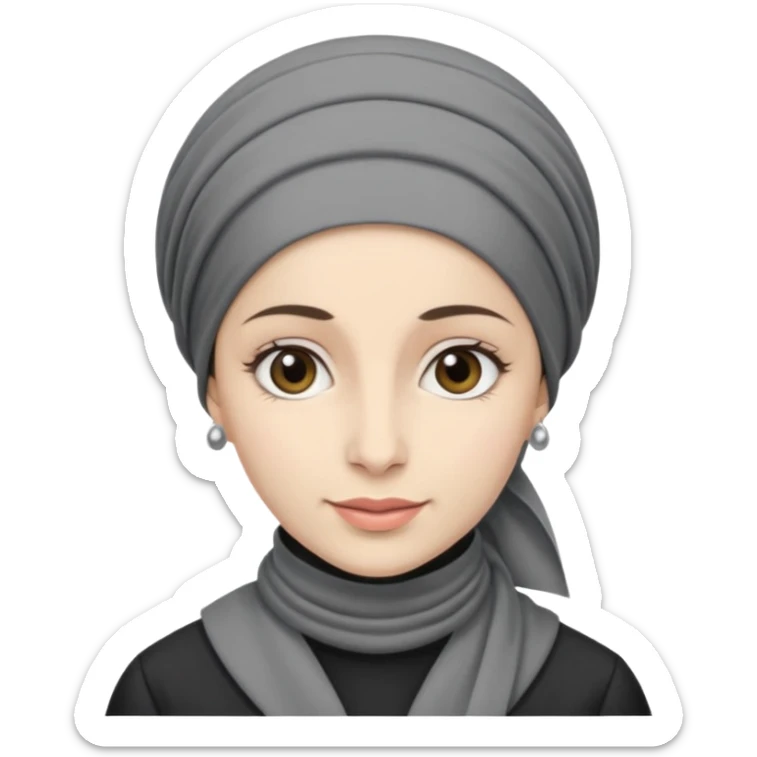 orthodox jewish woman greyscale with tichel turban circa. 1890 sticker