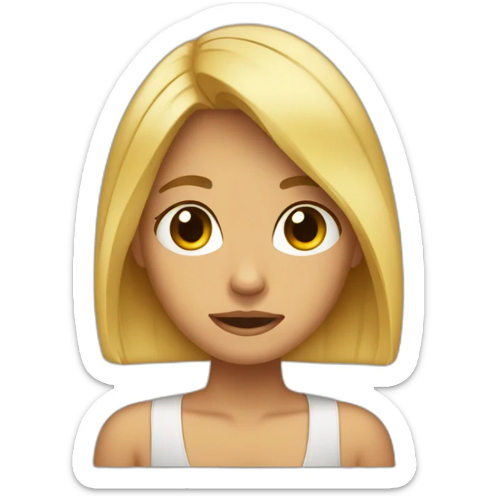 tanned blonde girl with bobbed hair crying sticker