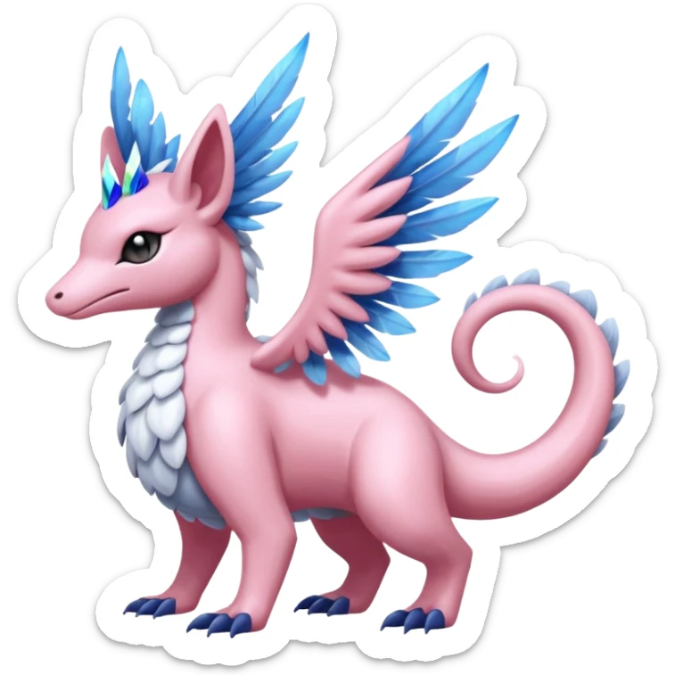 Feathery Diancie-Palkia-Amaura-Aurorus-Salandit-aesthetic-fusion sticker