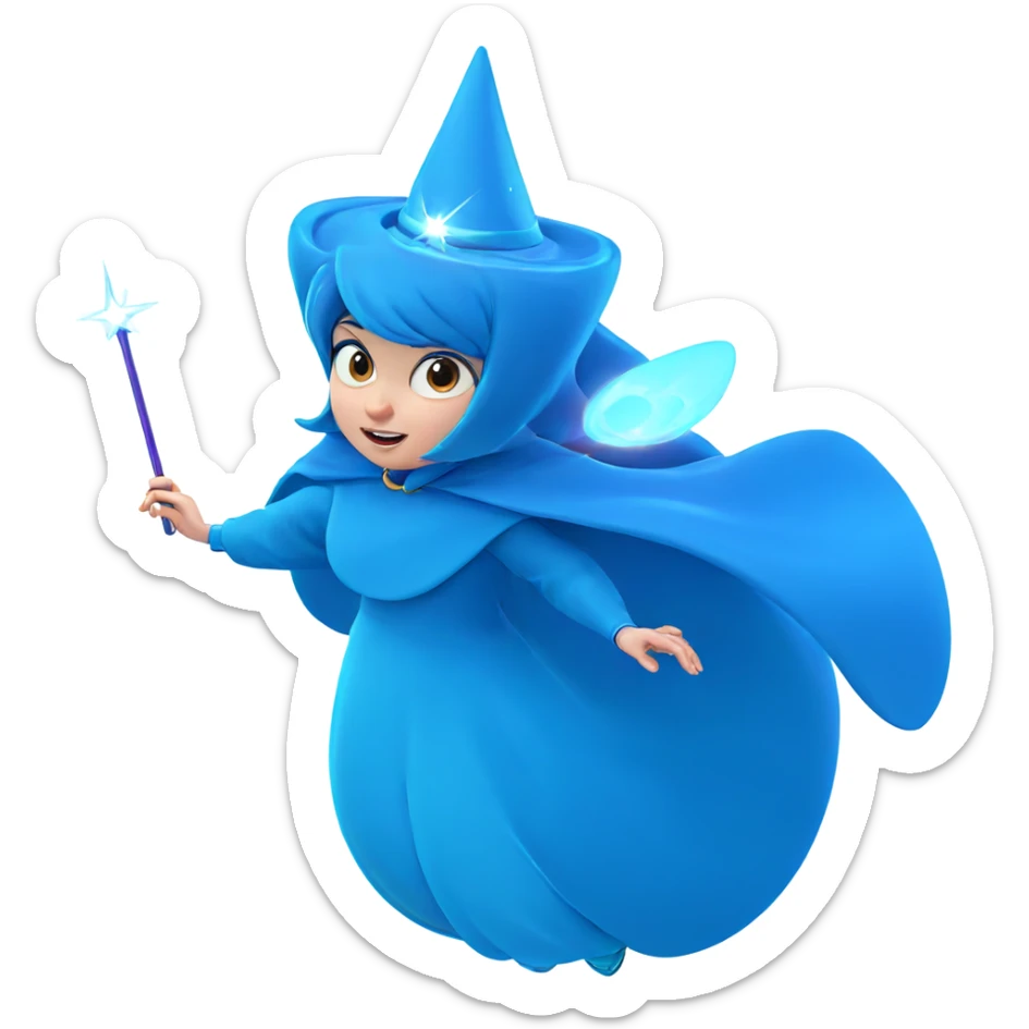 girl with magical wand sticker
