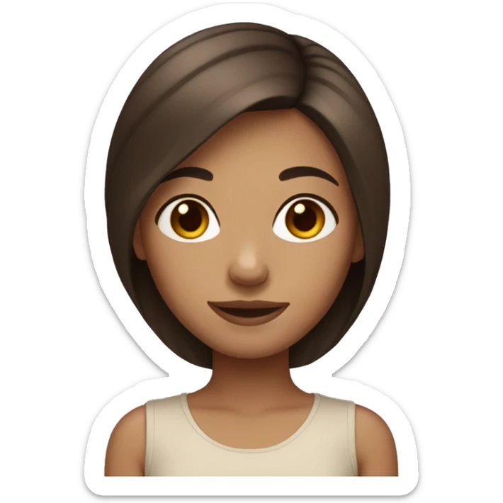 Light tan girl with dark brown hair sticker