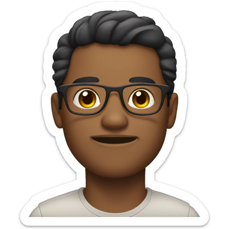 Male with glasses and 5:5 garma flesh-colored skin sticker