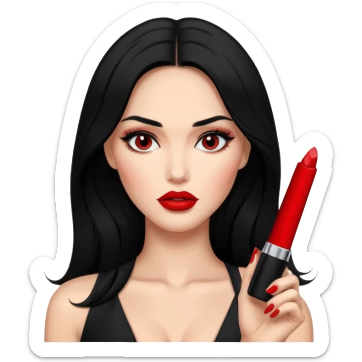 “Emoji girl, femme fatale, black hair. megan fox vibes sticker