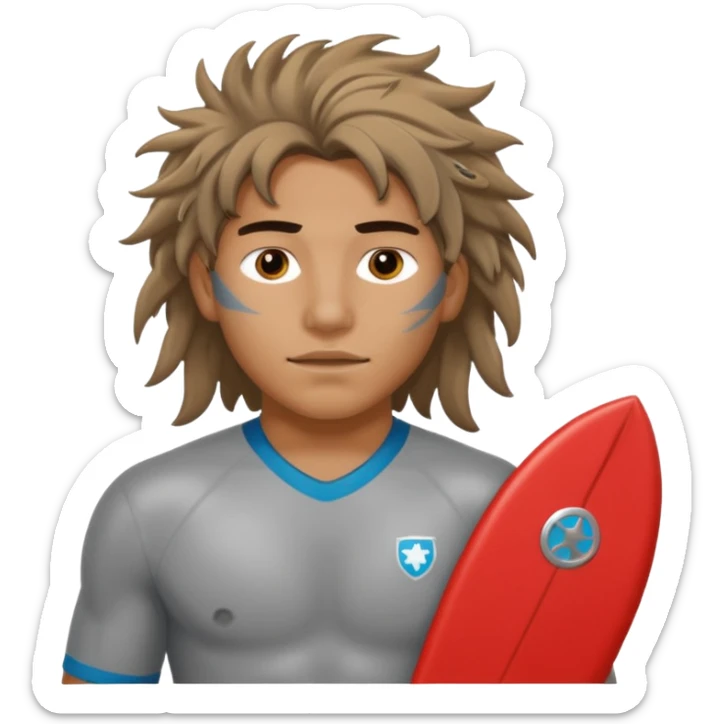 Lifeguard Native American Teenager with messy hair rescuing someone sticker
